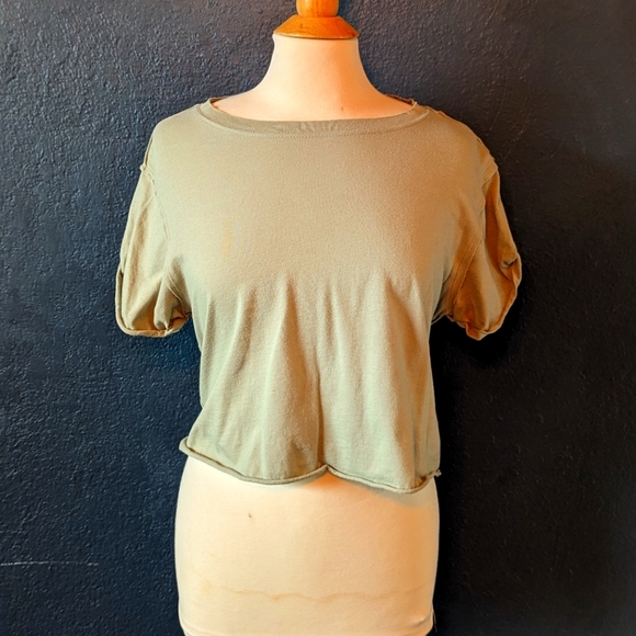 We The Free Light Green Cropped Tee - Picture 1 of 11